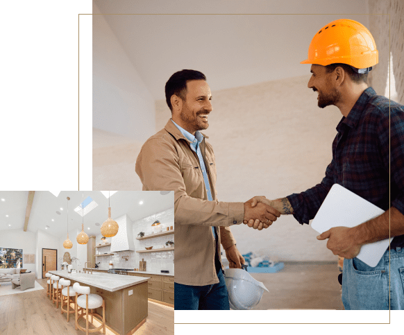 Client receiving professional home remodeling services from experts.